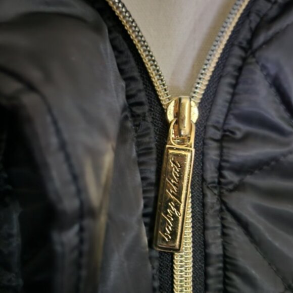 Baby Phat - Quilted Puffer Jacket, w/Leopard lining, Black, USED, size S - Picture 16 of 17